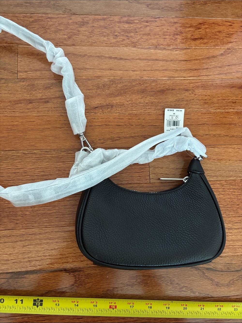NWT Michael Kors Mini Zip Black Leather Pouchette Purse Bag - Picture 7 of 9